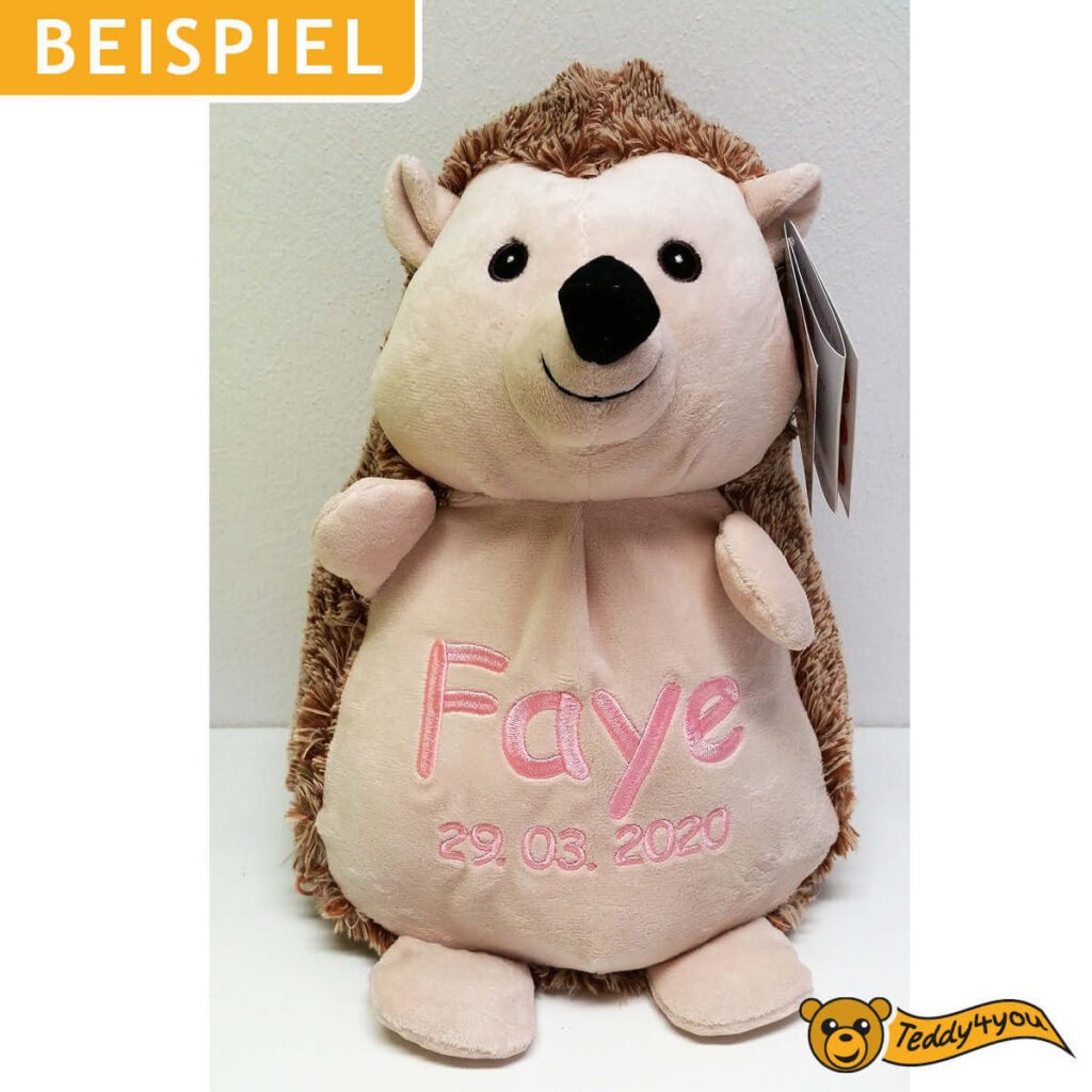 Igel mit Name und GEburtsdatum