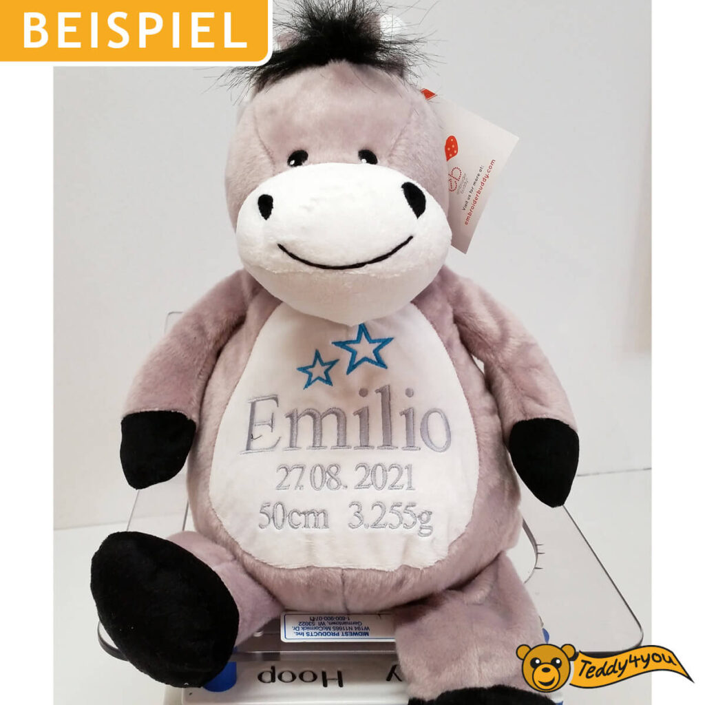 Kuscheltier Esel mit Name