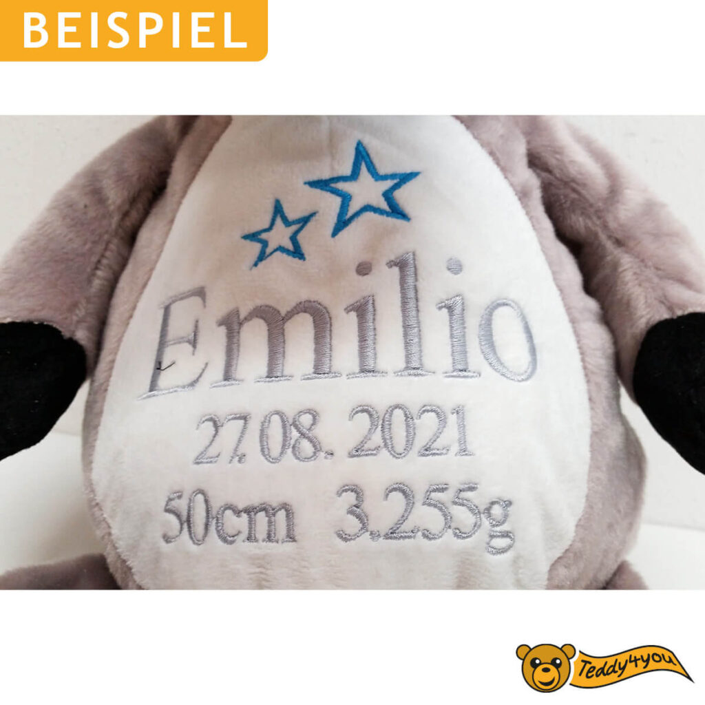 Esel mit Name, Geburtsdaten & Sternen - Detail