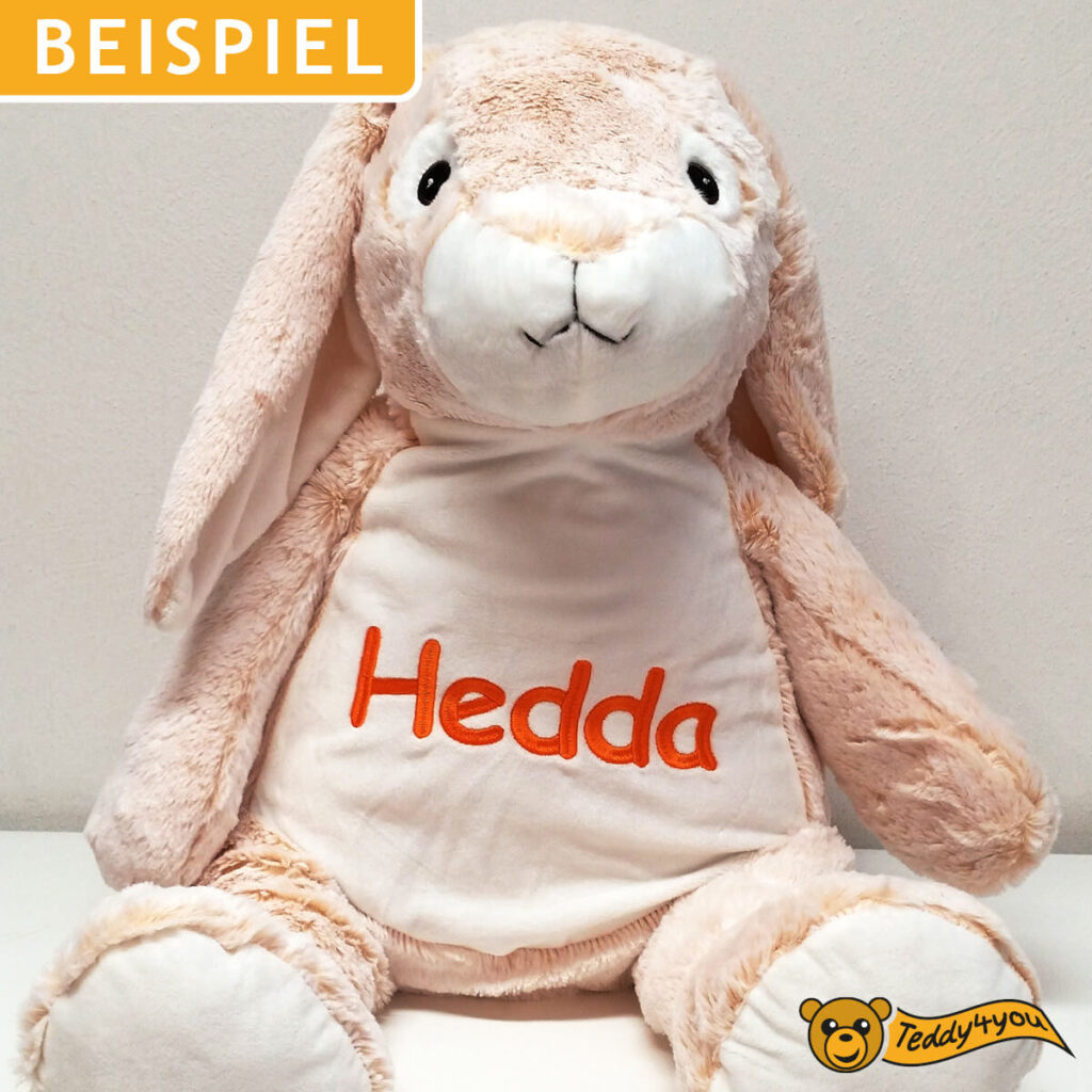 Hase Kuscheltier mit Namen bestickt