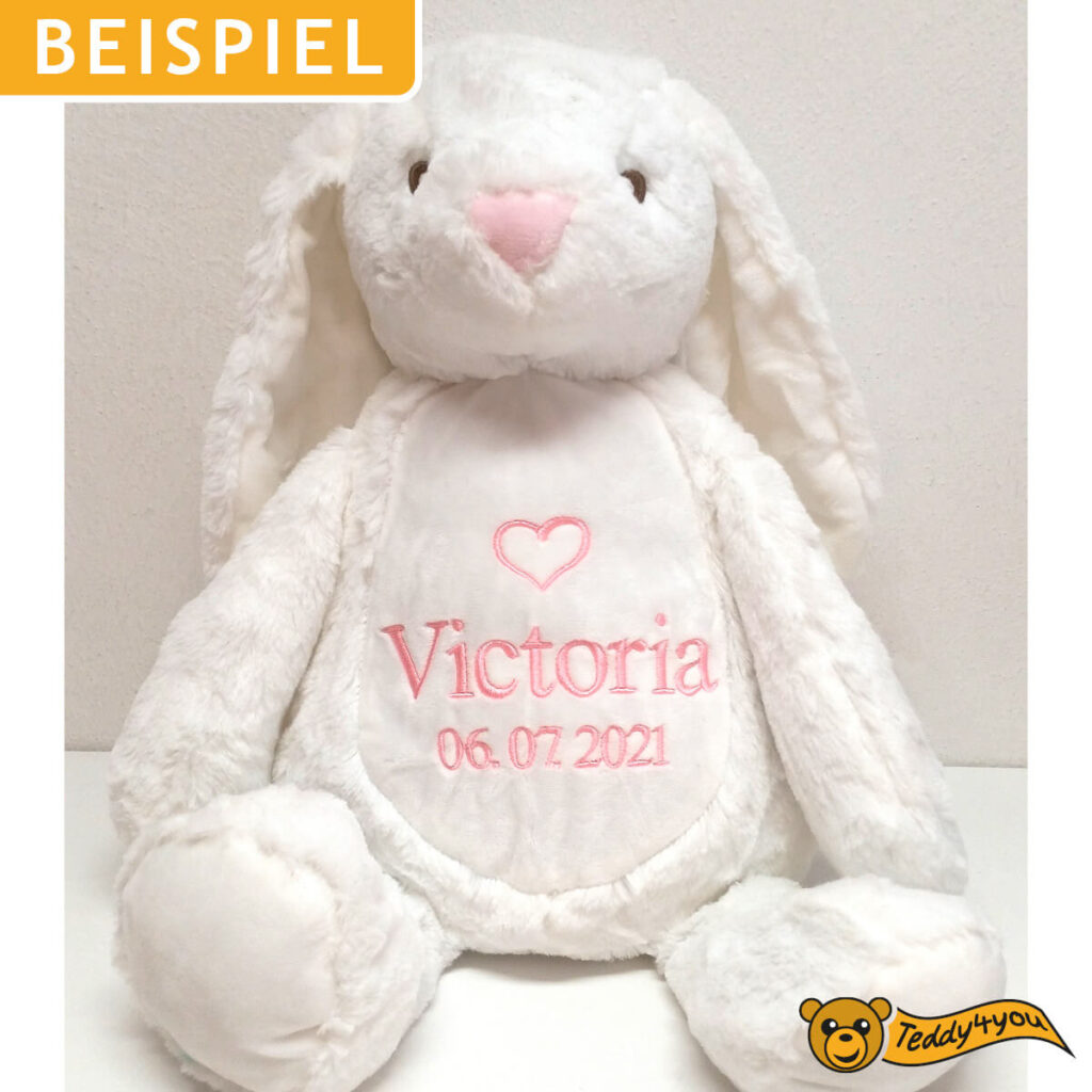 Schlappohrhase Kuscheltier mit Namen bestickt