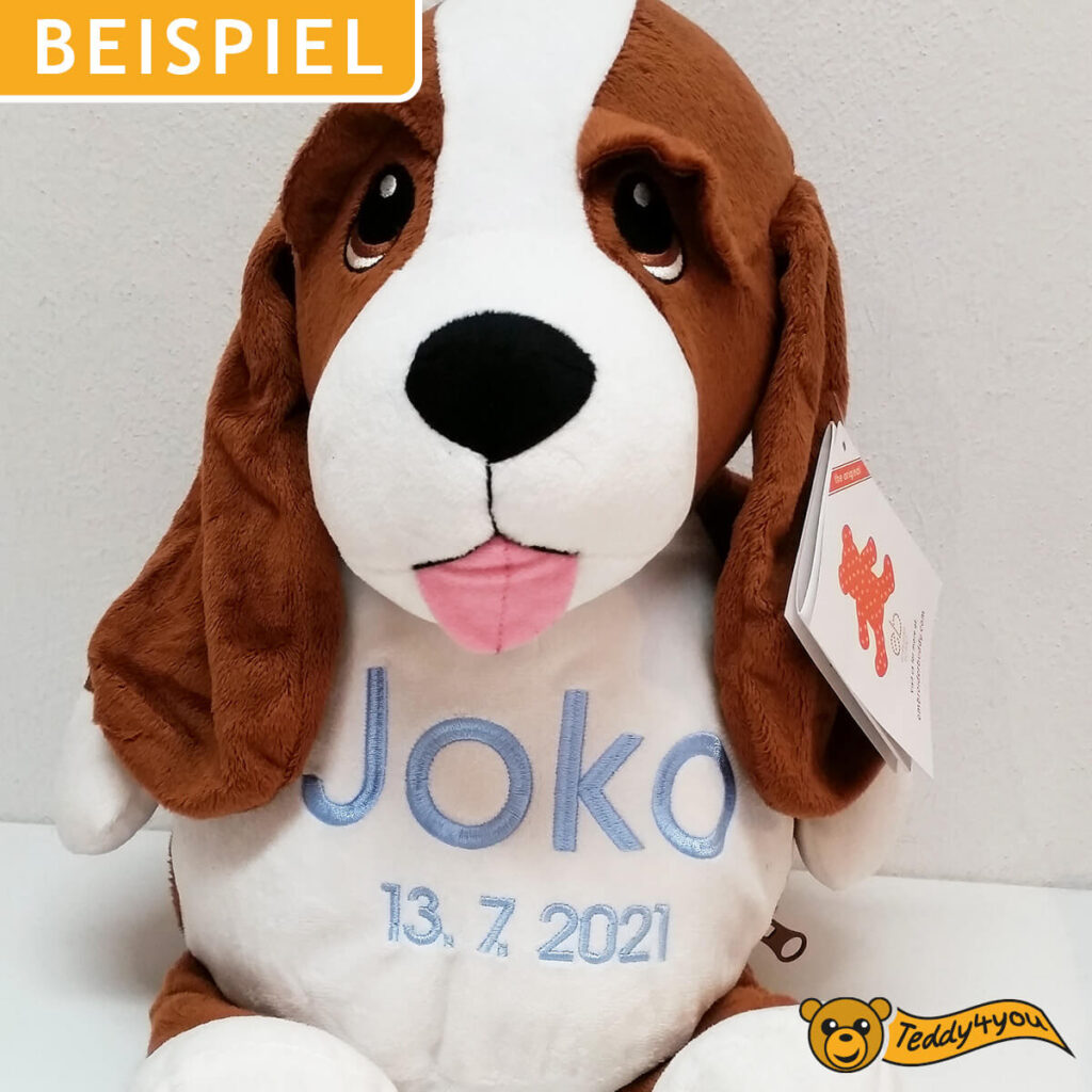 Kuscheltier mit Name bestickt