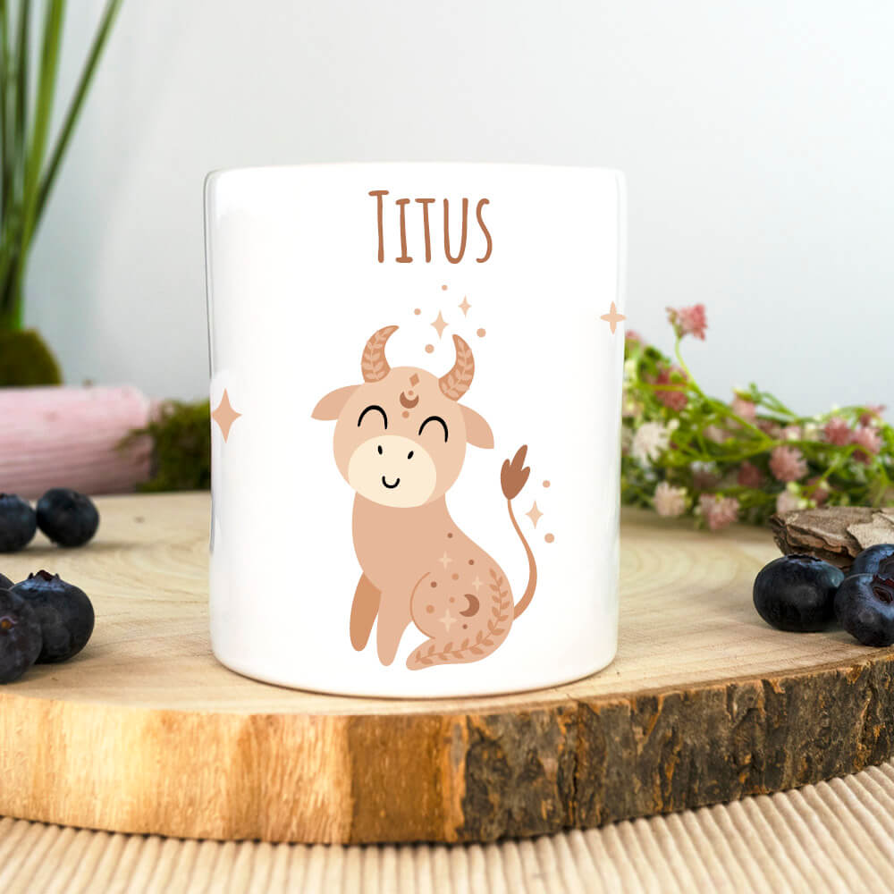 Spardose Sternzeichen Stier mit Name