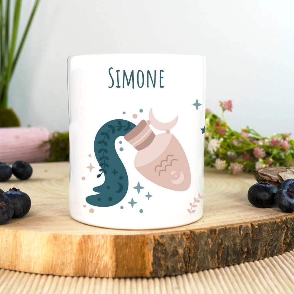 Spardose Sternzeichen Wassermann mit Name