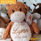 Preview: Kuscheltier Giraffe mit Namen und Geburtsdatum - Beispiel