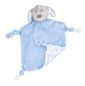 Preview: Baby Schmusetuch Hund Benno mit Rasselgeräusch | blau | 24 cm