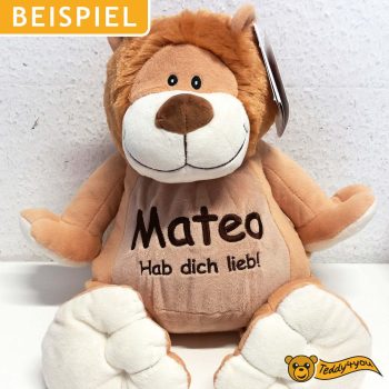 Soft toy with name - Lion, 16 inch - Example