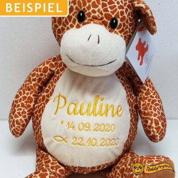 Kuscheltier Giraffe zur Taufe - Beispiel