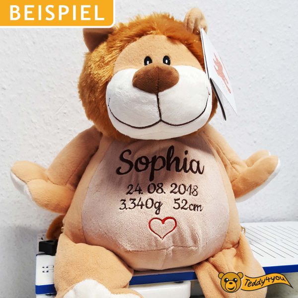 Soft toy with name - Lion, 16 inch - Example