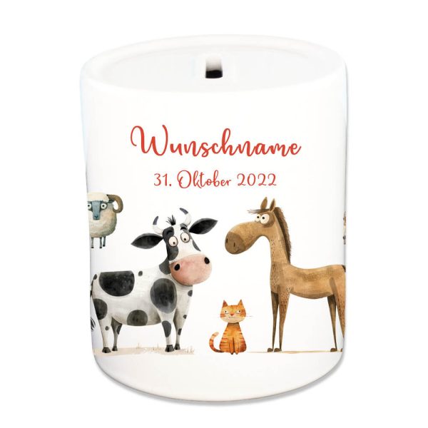 Bauernhof Spardose mit witzigen Tieren